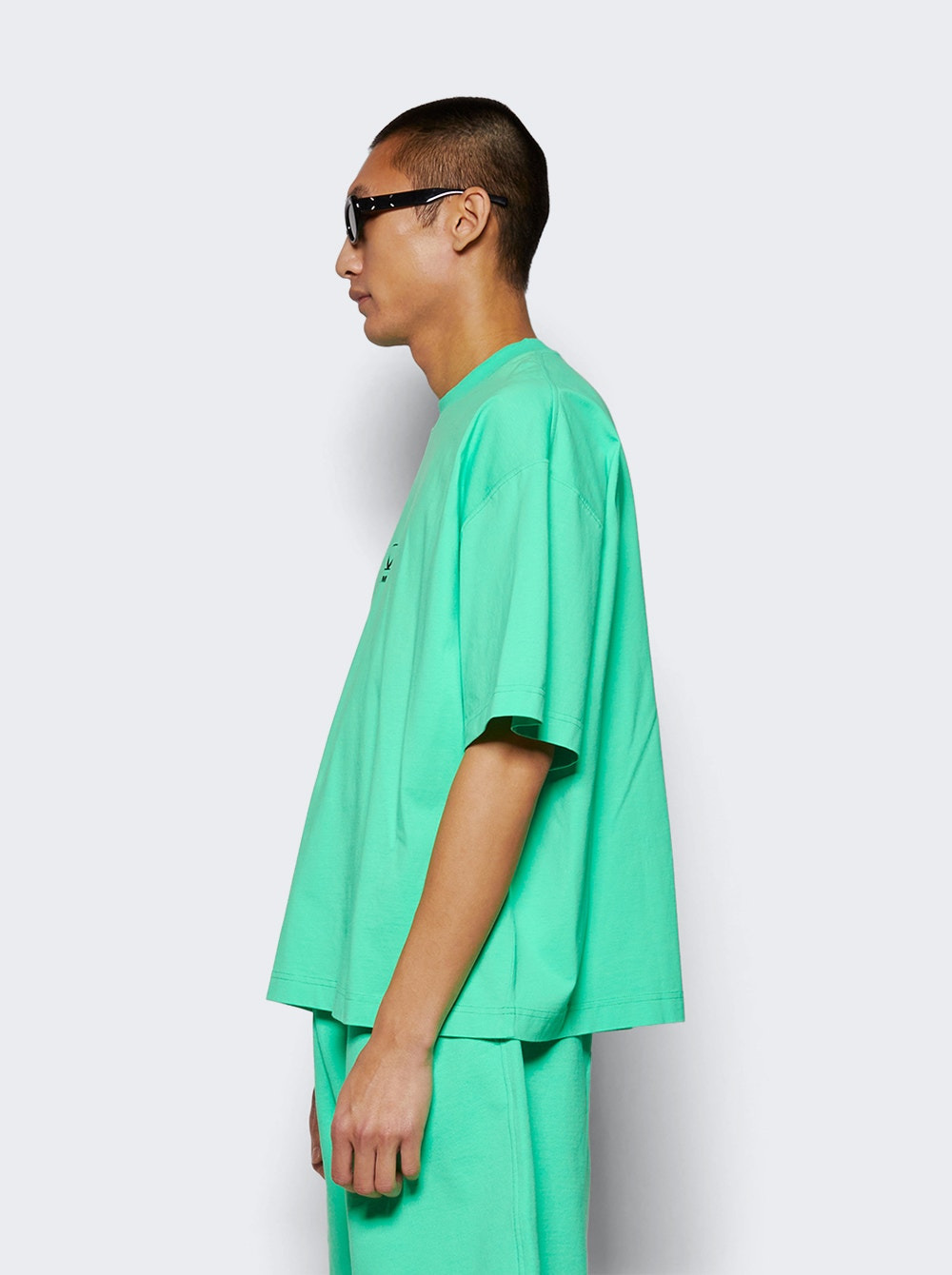 Oval Logo Cropped Tee Neon Green - 4