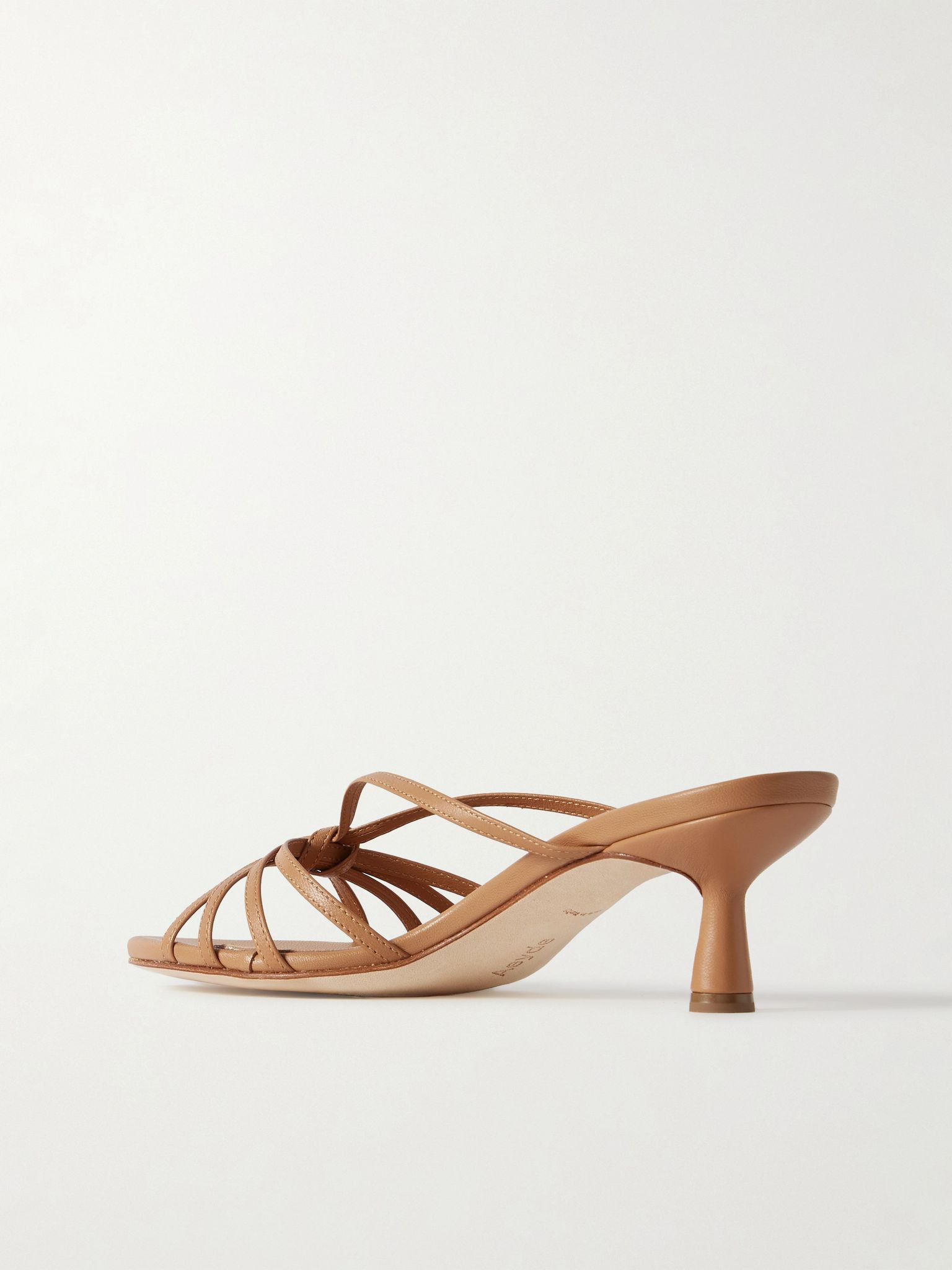 Abby knotted leather sandals Camel - 3