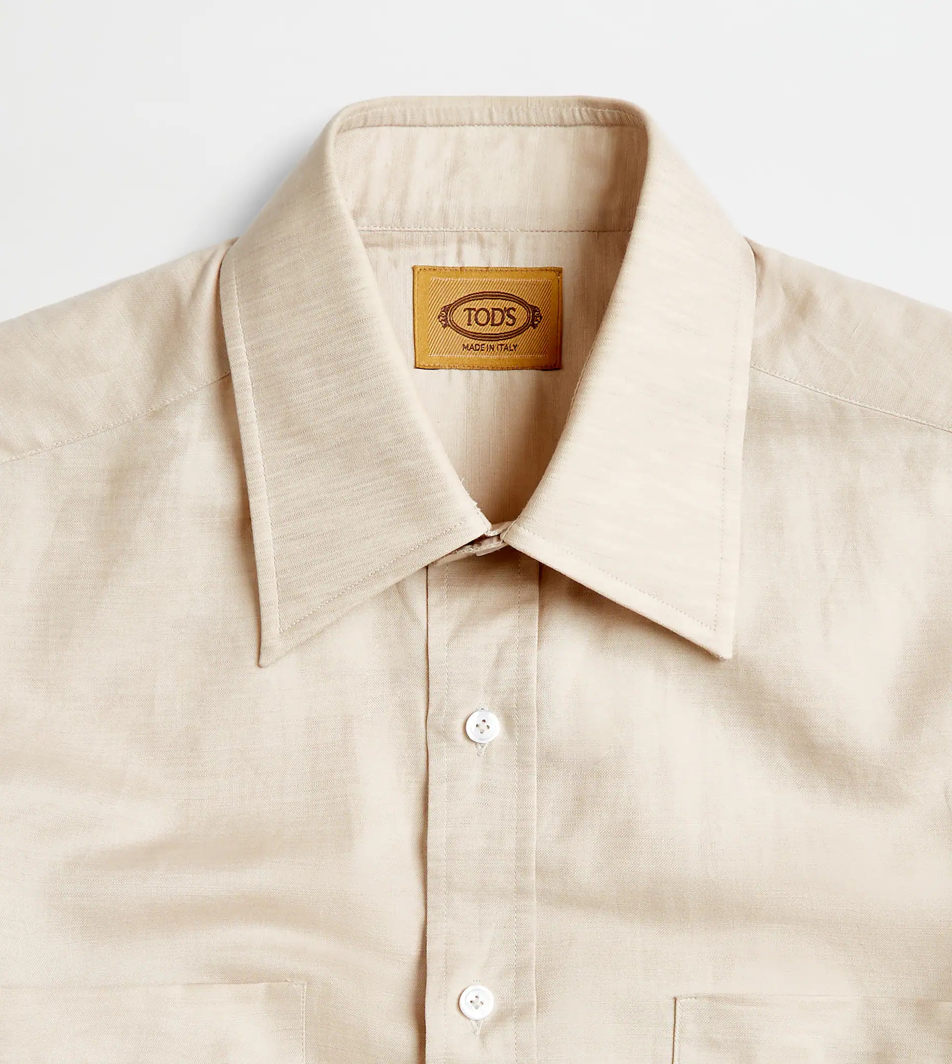 LINEN-BLEND SHIRT - BEIGE - 5