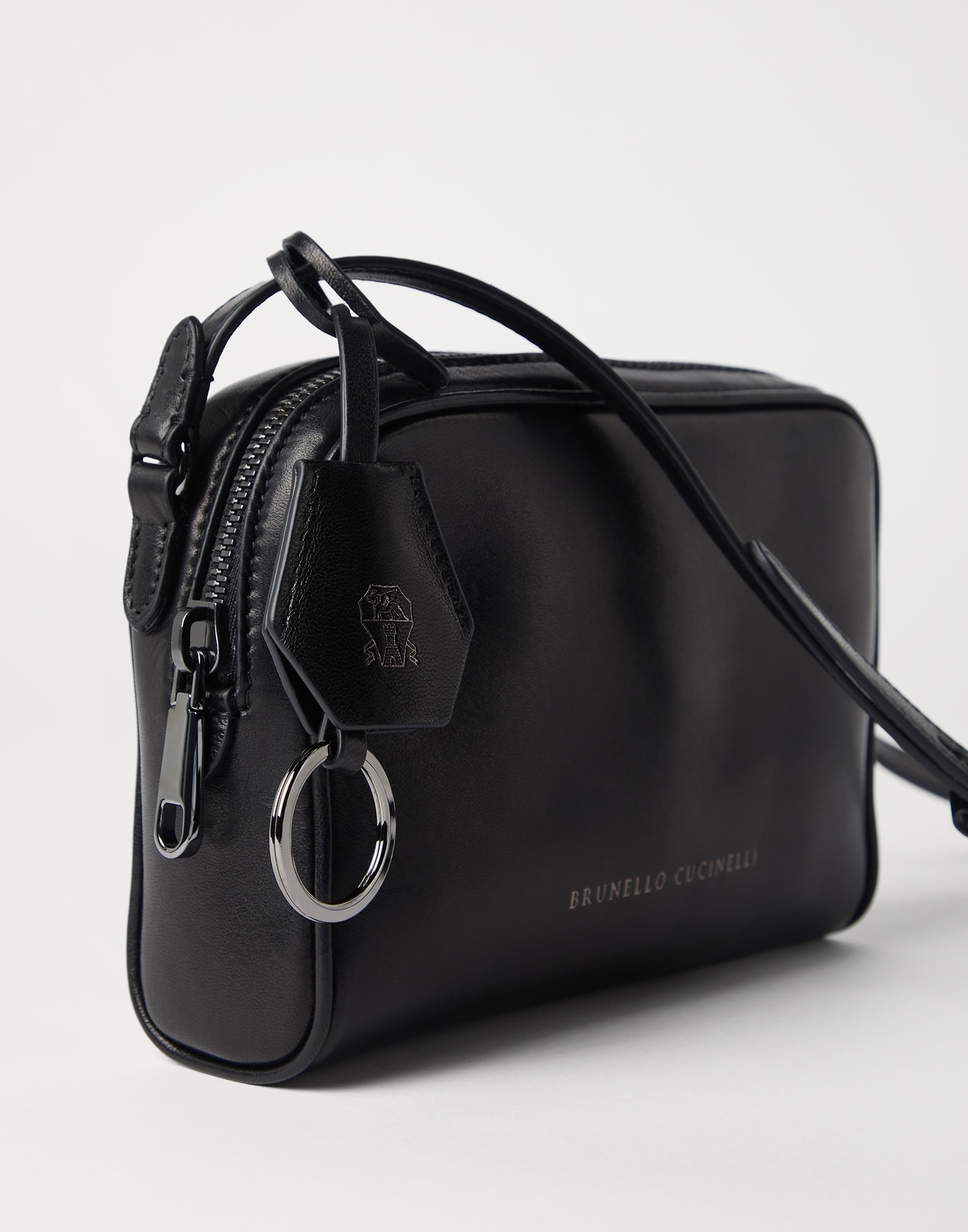 Wet-effect nappa leather Boston clutch bag - 3