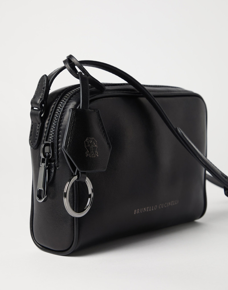 Wet-effect nappa leather Boston clutch bag 3