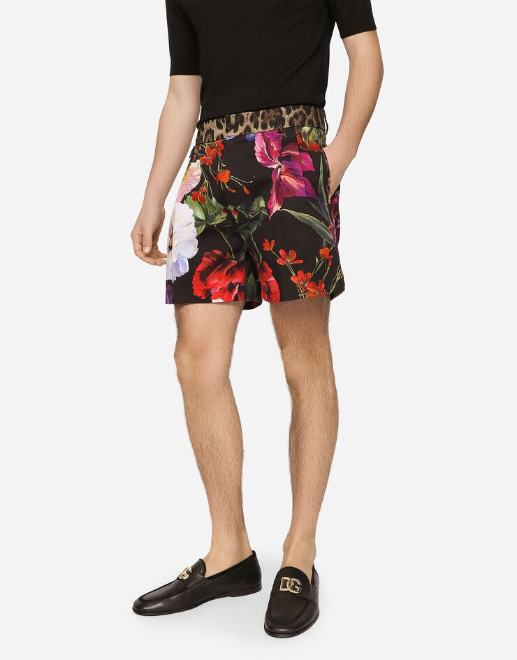 Floral-print cotton drill shorts - 4
