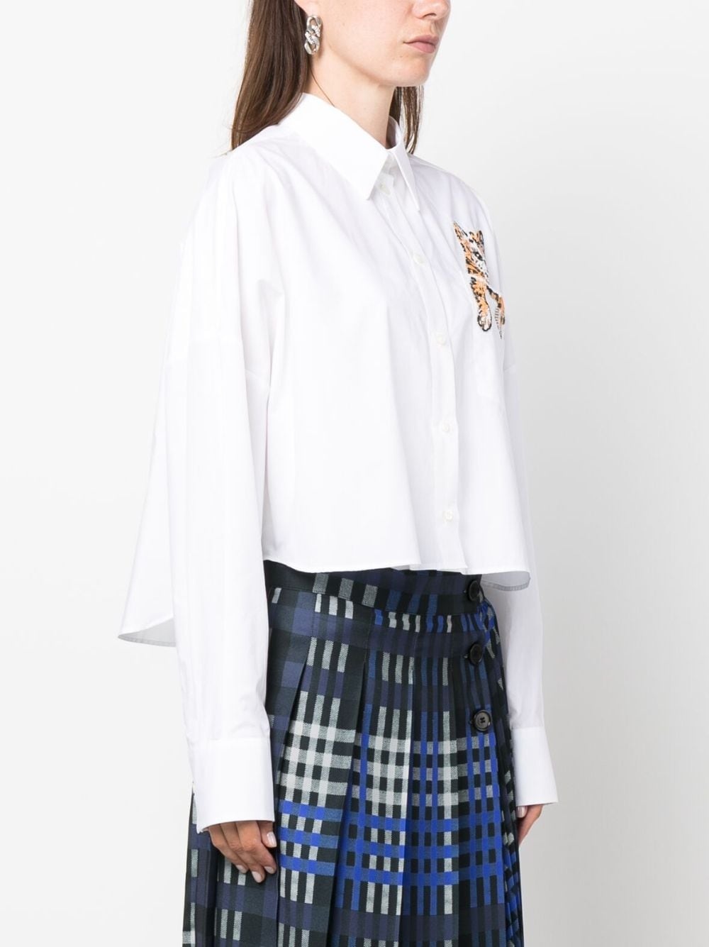 sequin-embellished cat cotton shirt - 3
