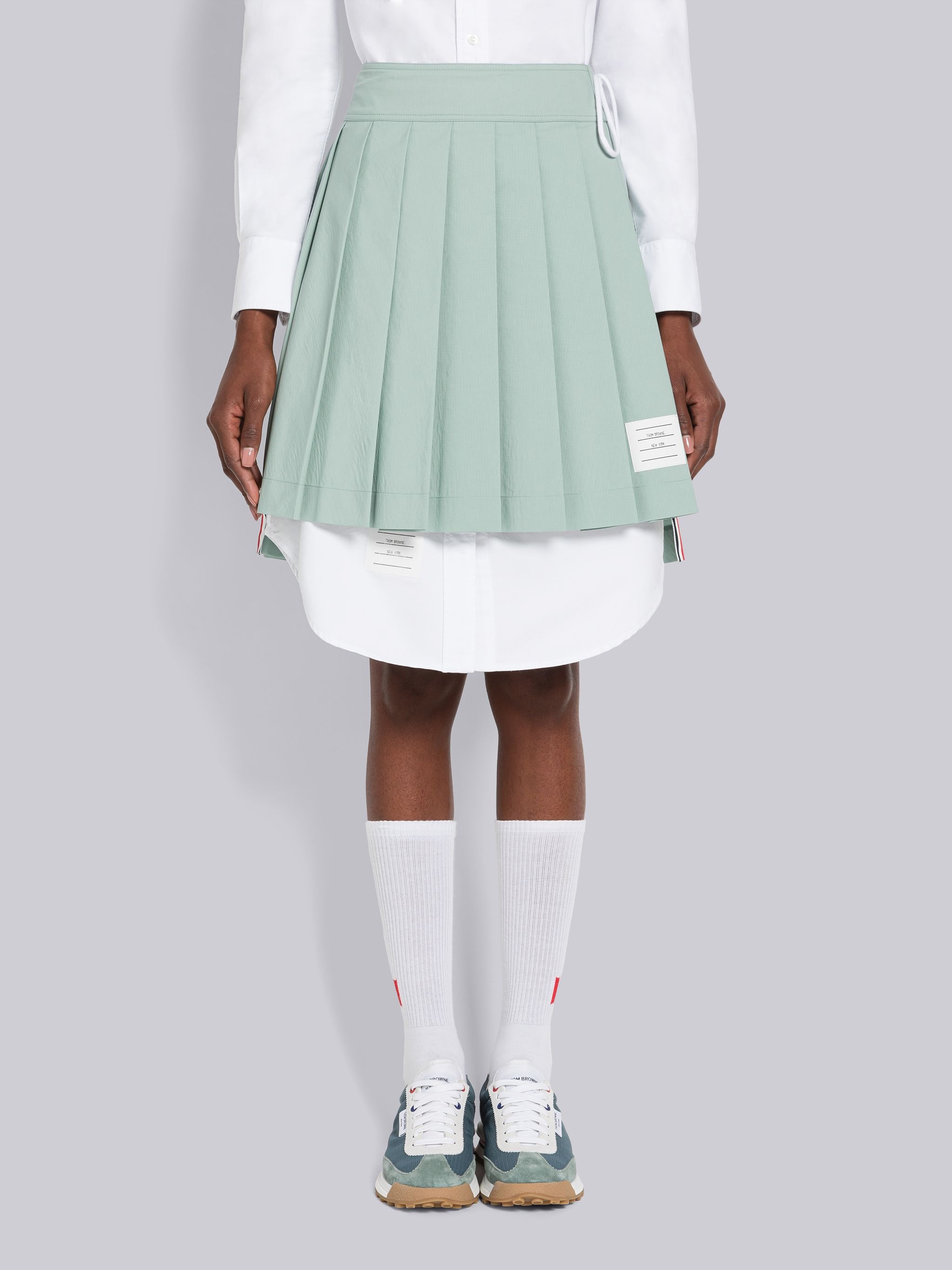 Ripstop Lace Up Pleated Mini Skirt - 1