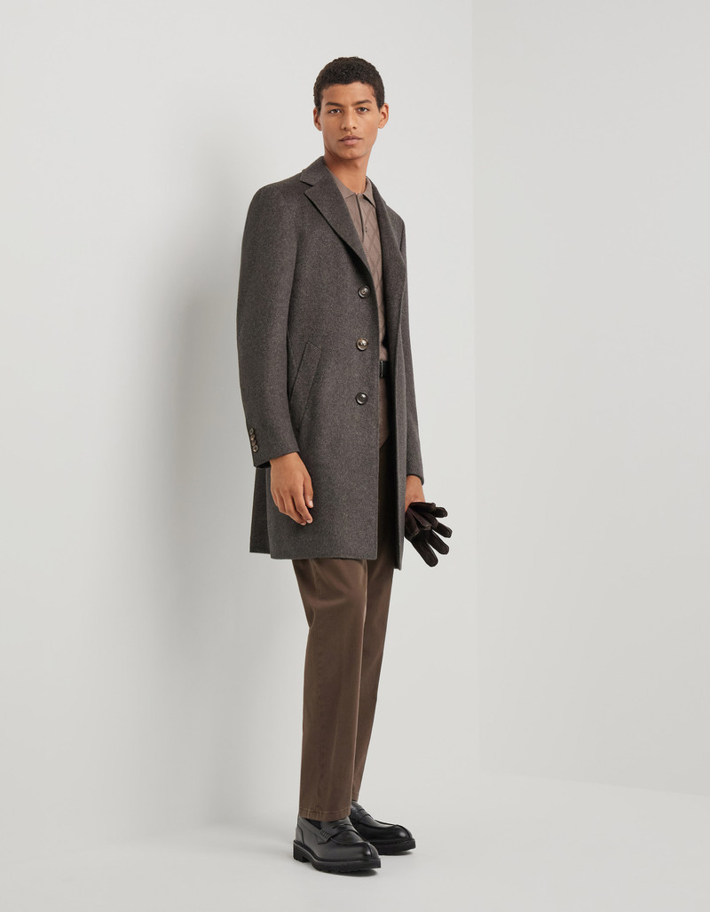 Canali EXCLUSIVE BROWN COAT IN PURE CASHMERE outlook