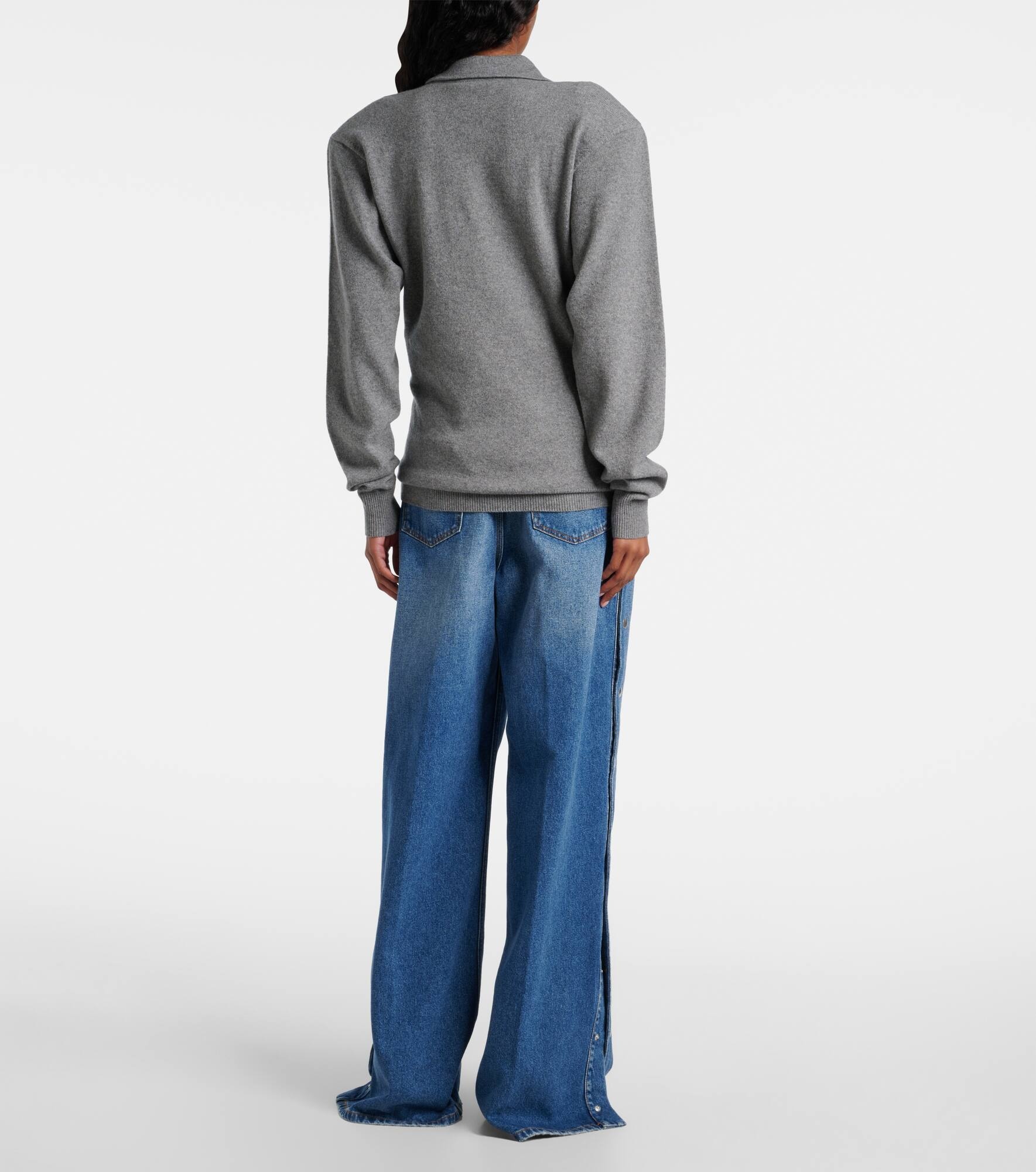 Cashmere and wool polo sweater - 3