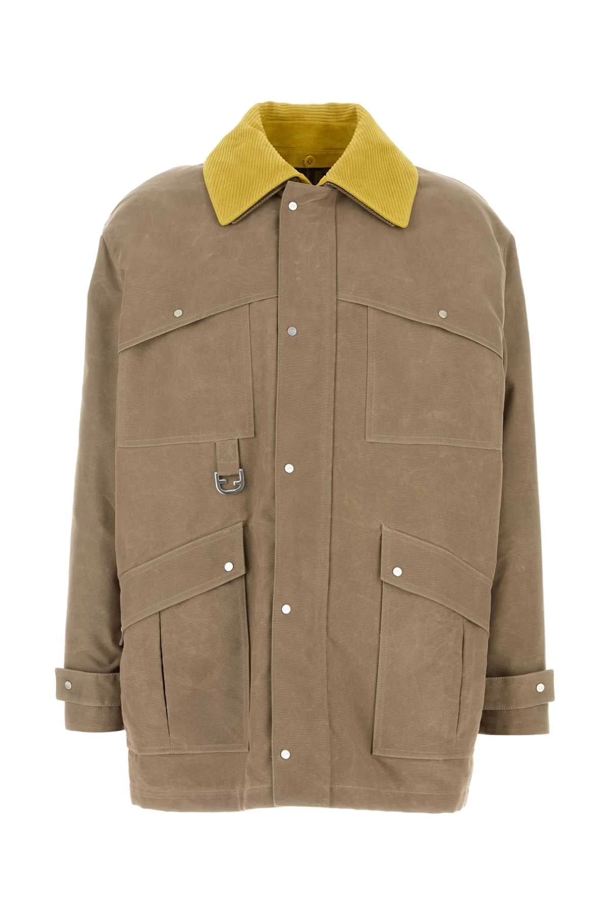 Fendi Men Beige Canvas Coat - 1