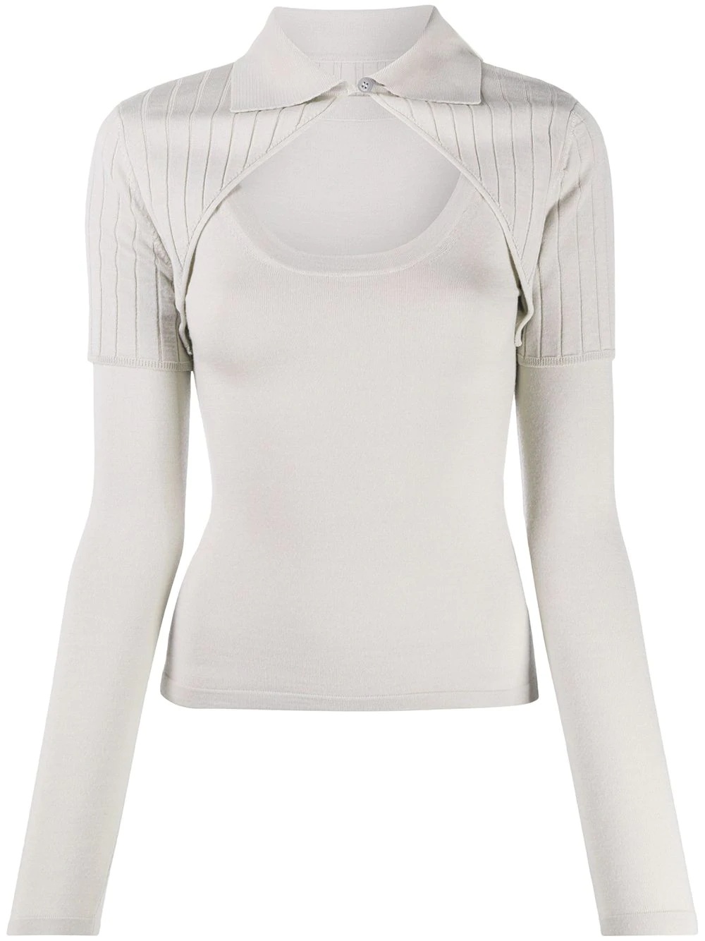 Albi cut-out ribbed top - 1