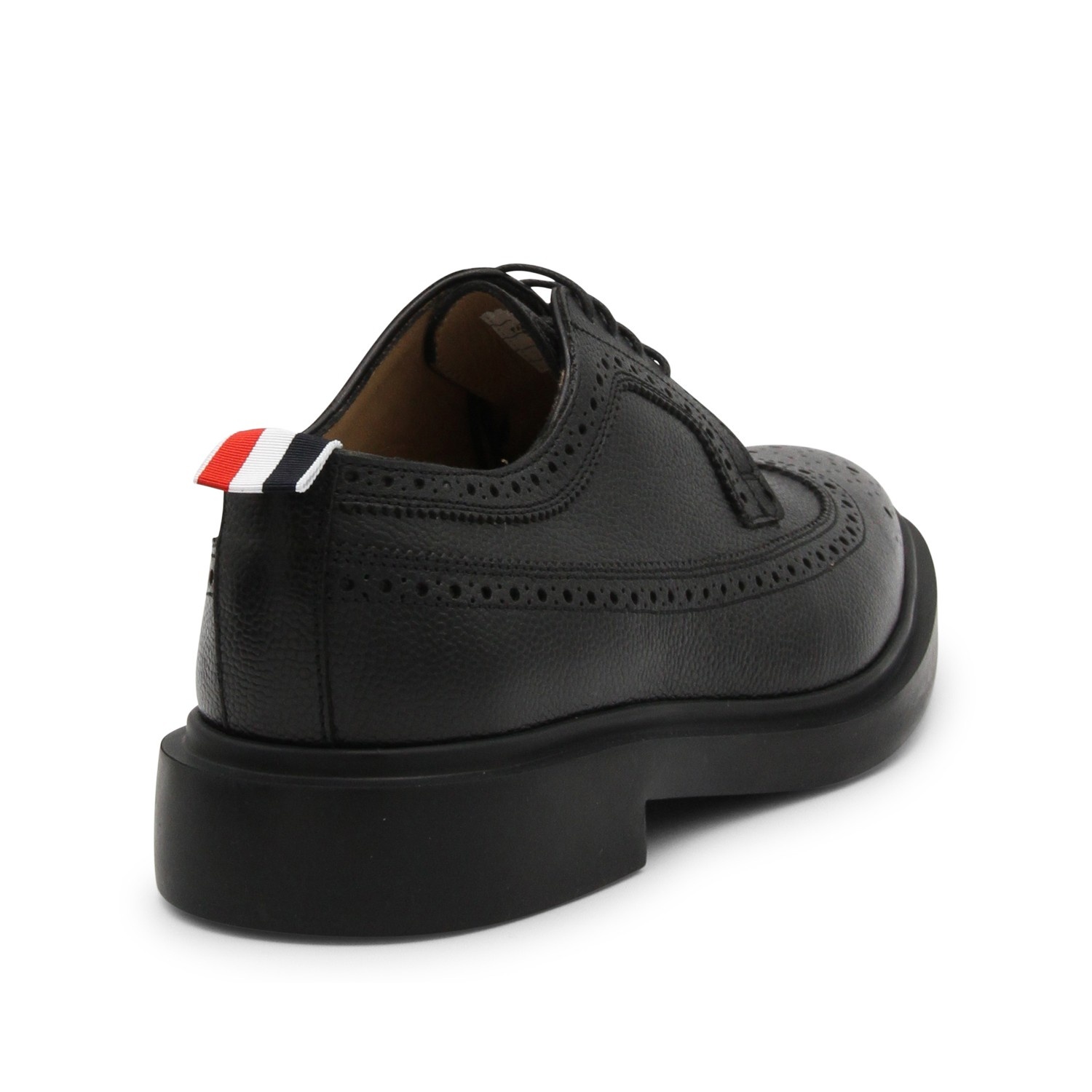 BLACK LEATHER LONGWING BROGUES - 3
