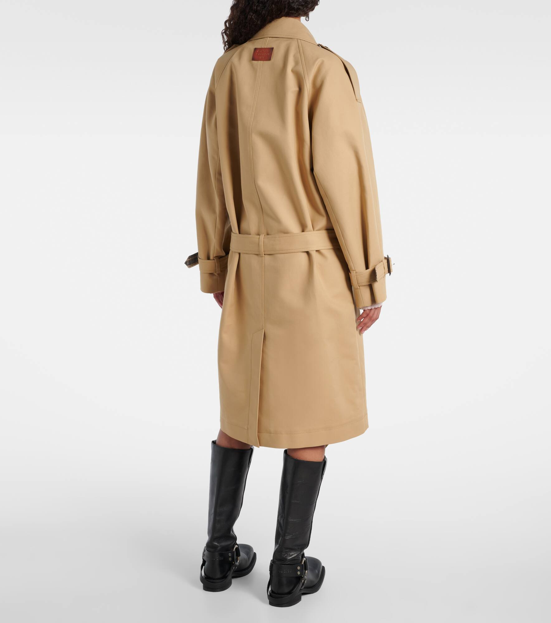 Cotton satin trench coat - 3