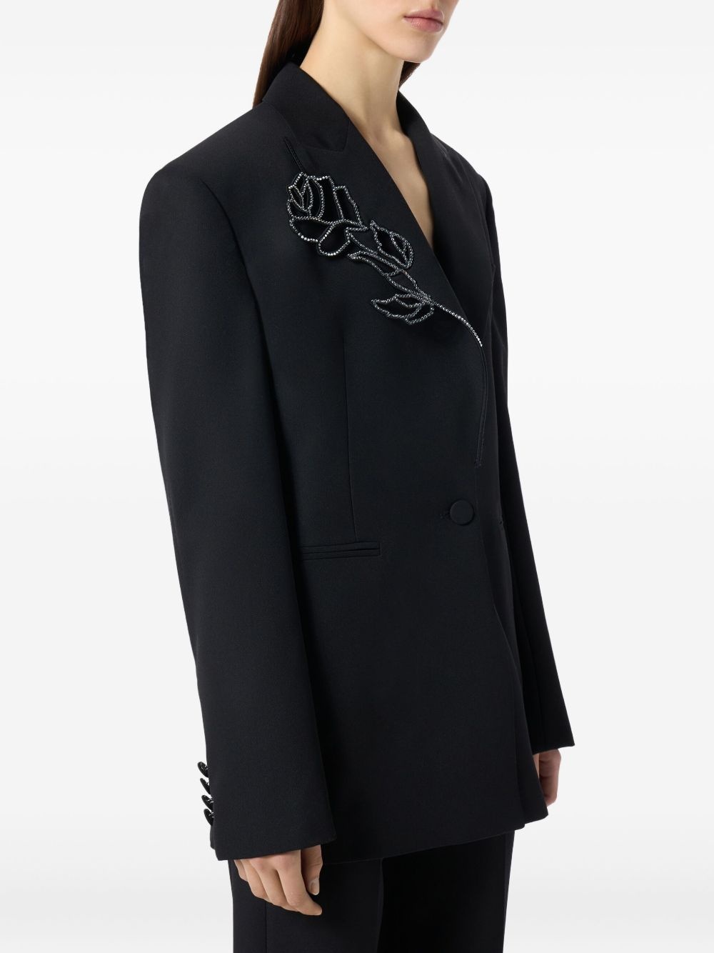 embroidered-rose blazer - 4