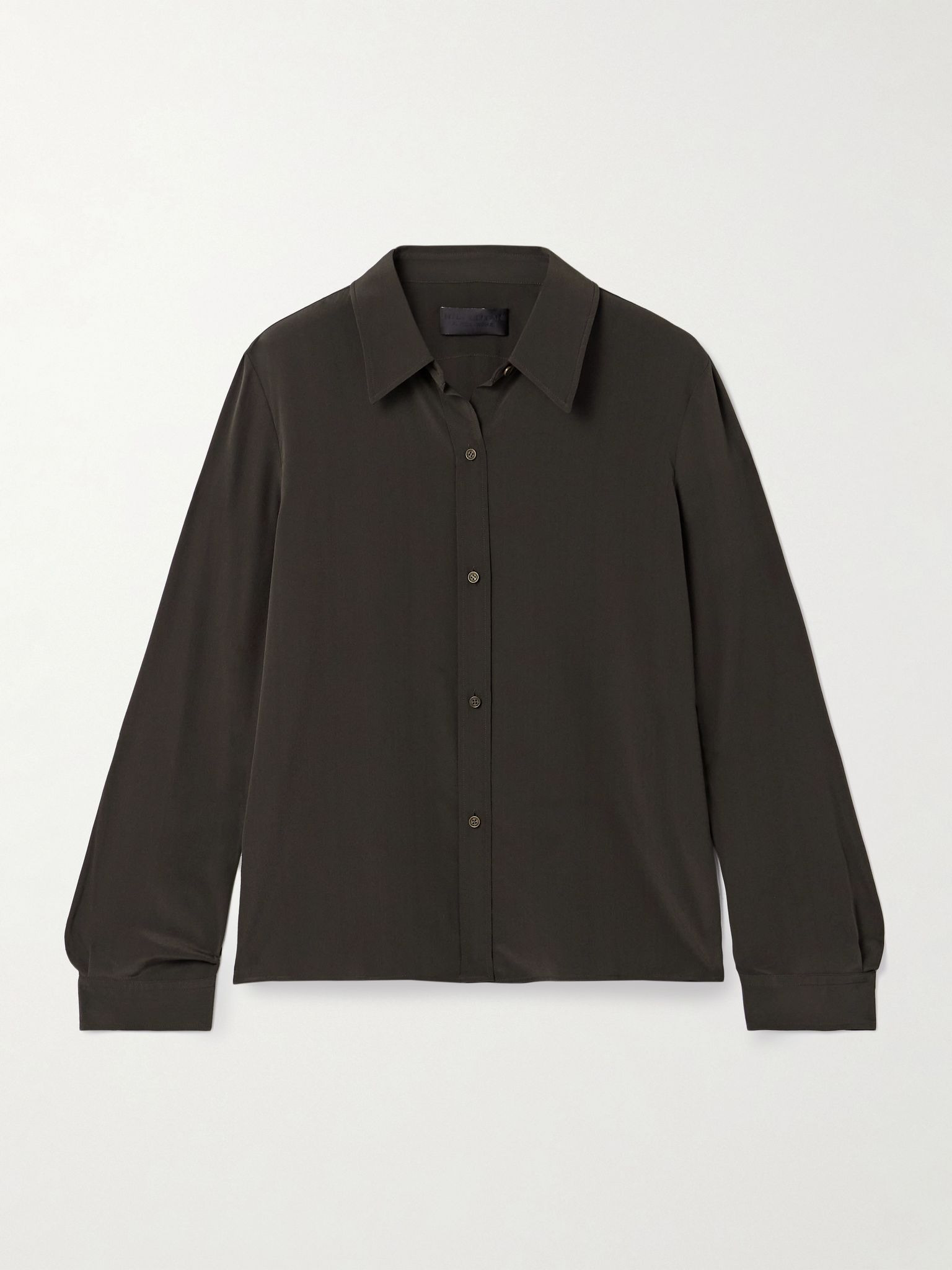 Simone silk-crepe shirt Brown - 1