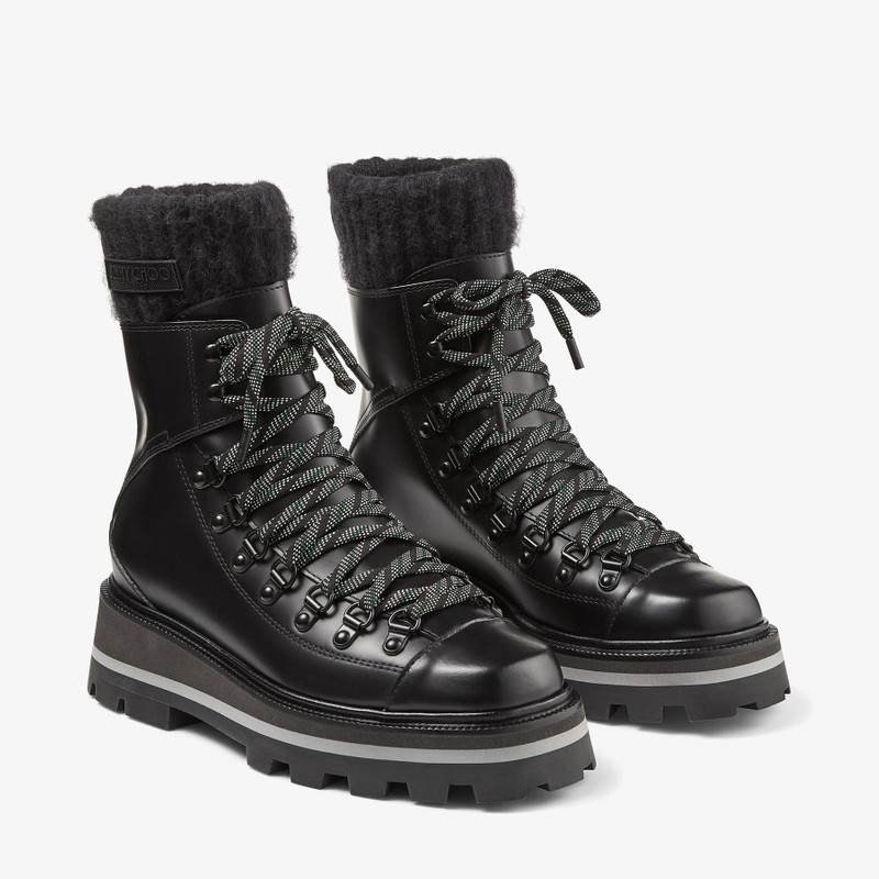 Chike Flat
Black Smooth Leather Ankle Boots with Knitted Sock 3