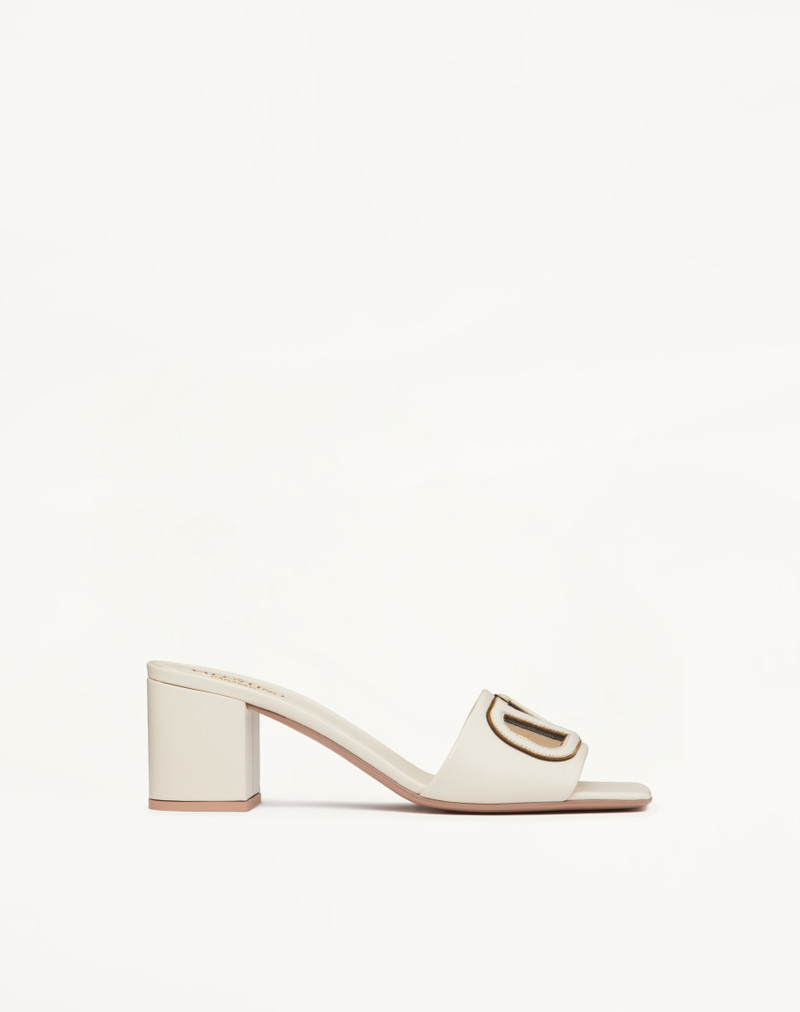 VLOGO CUT-OUT SLIDE SANDAL IN CALFSKIN 60MM 1