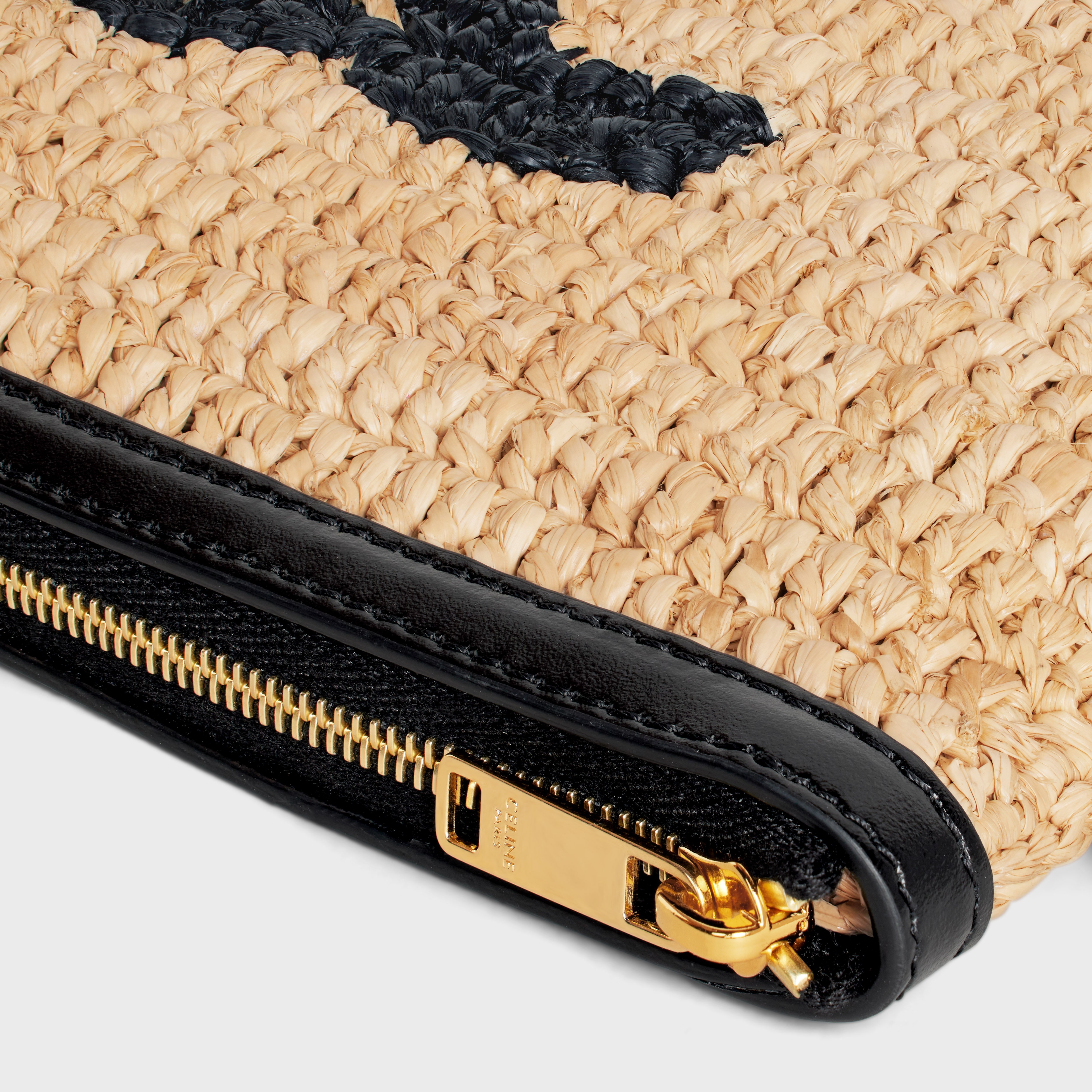 Small Pouch with strap CUIR TRIOMPHE in RAFFIA AND CALFSKIN WITH RAFFIA TRIOMPHE EMBROIDERY - 5