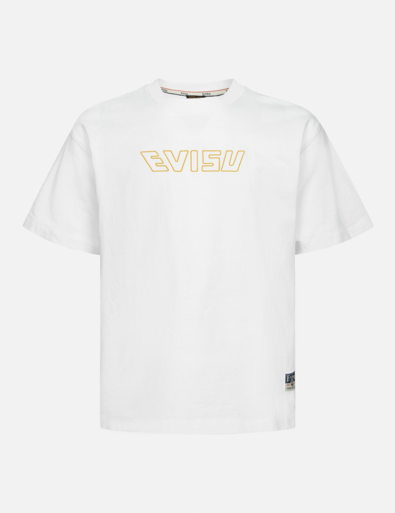 LOGO EMBROIDERY AND "SOARING SEAGULL AND DANCING CARP" PRINT RELAX FIT T-SHIRT 1