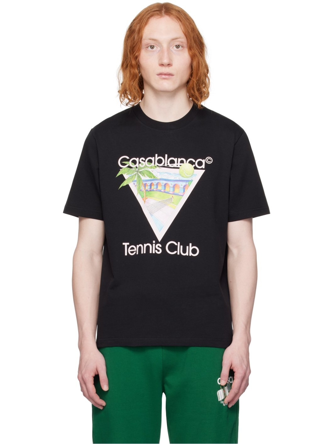 SSENSE Exclusive Black 'Tennis Club' Icon T-Shirt - 1
