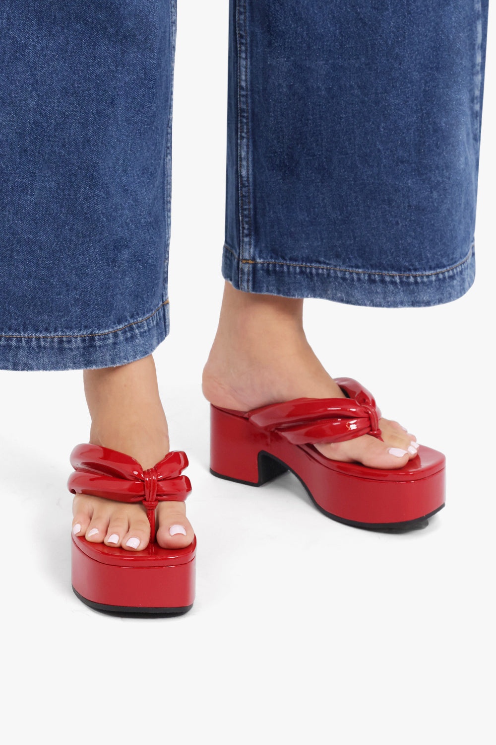 CHUNKY 60MM CLOG THONG | RED - 6