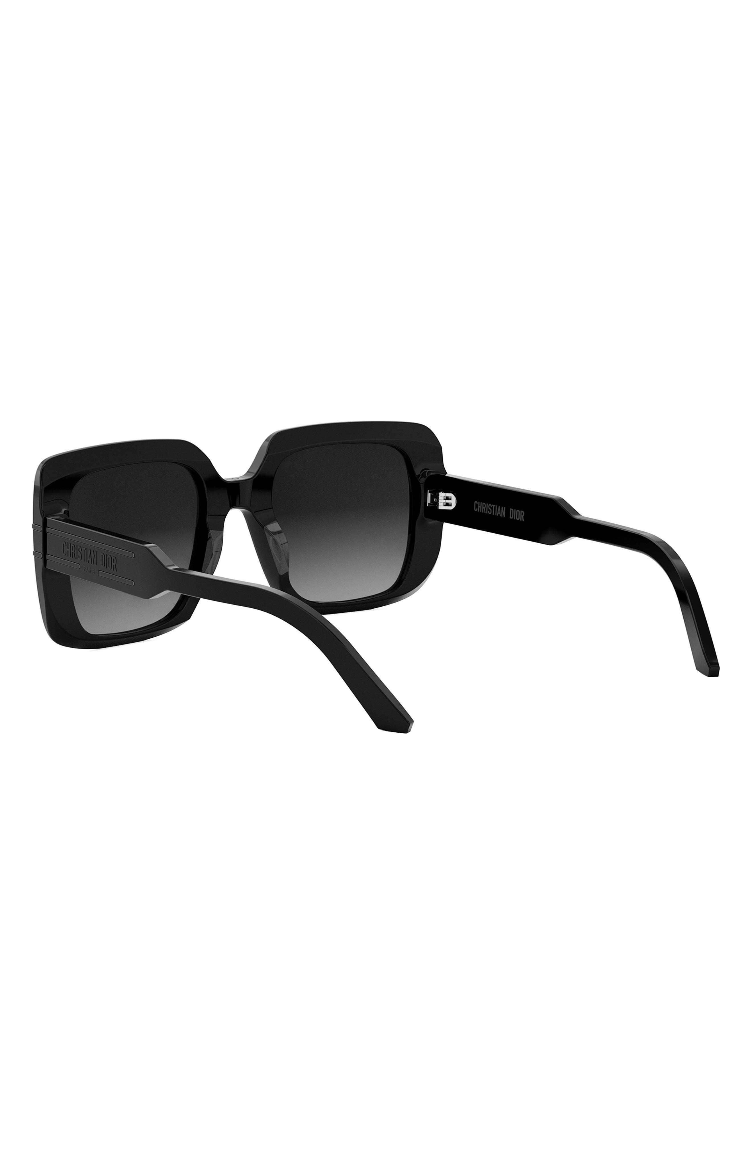 'DiorSignature S11I Gradient Square Sunglasses in Shiny Black /Gradient Smoke at Nordstrom - 5