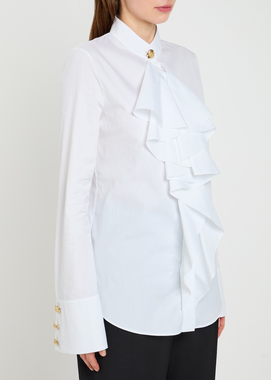Balmain Ruffled Cotton-poplin Blouse - 2