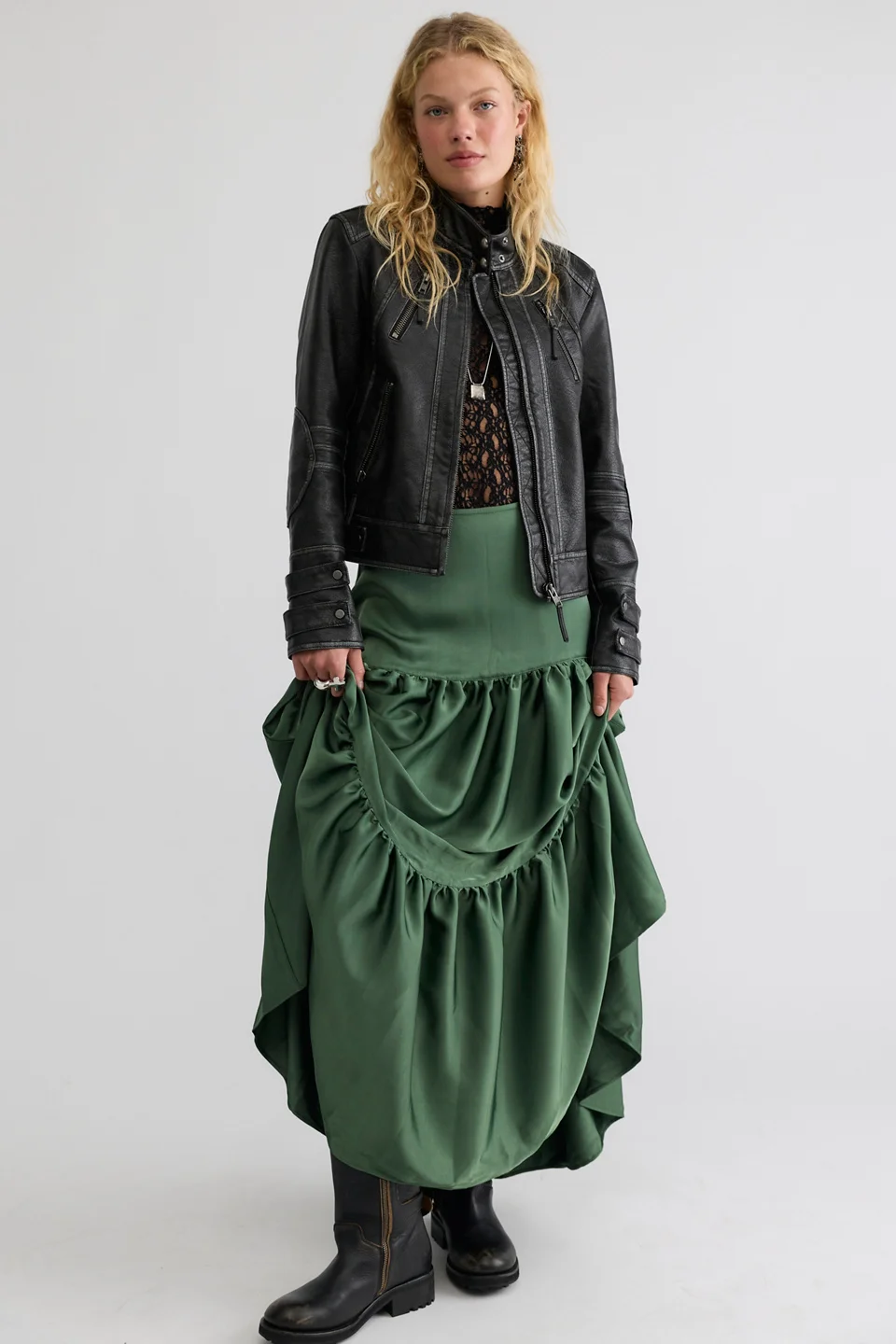 Juliette Satin Maxi Skirt - 1