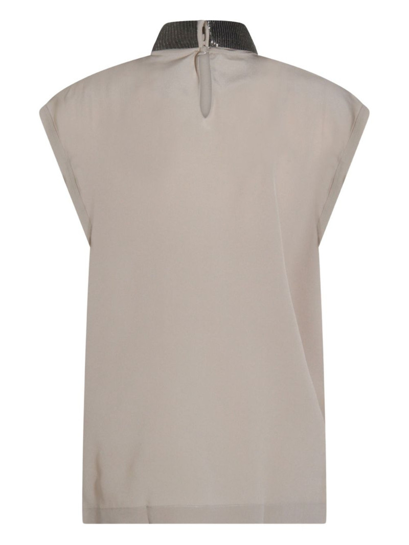 Brunello Cucinelli embellished high-neck top outlook