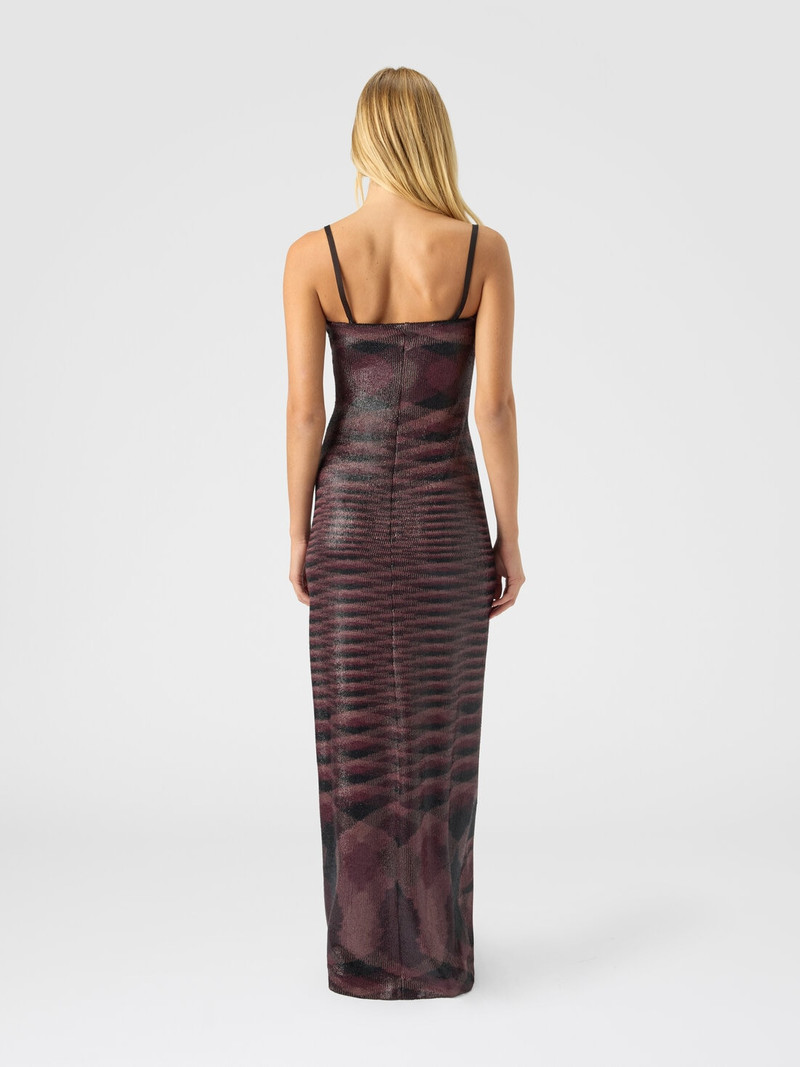 Long strapless dress with flame pattern 3