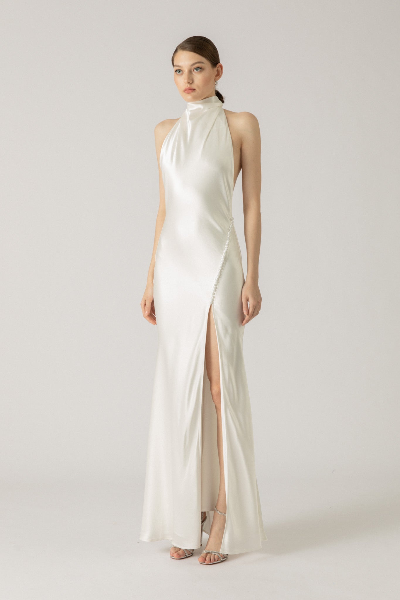 PENELOPE BACKLESS SATIN GOWN - 4