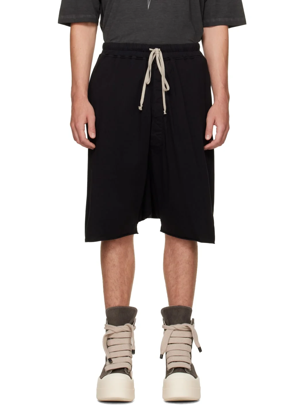 Black Tower Drawstring Pods Shorts - 1