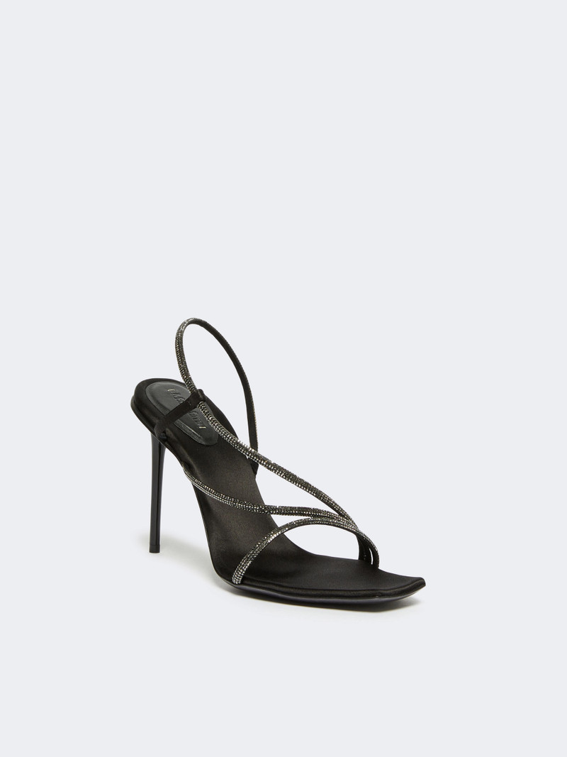 Max Mara STARK Satin and crystal sandals - BLACK outlook