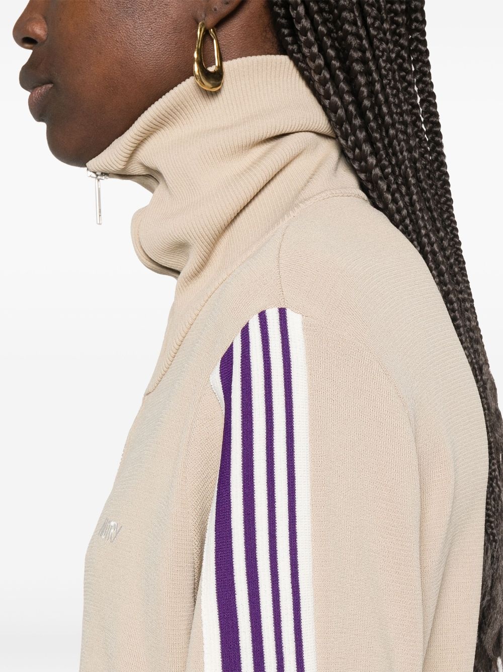 knitted zip-up sweatshirt - 5