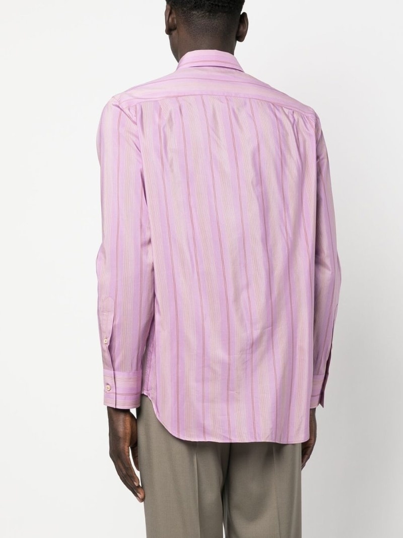 long-sleeved striped shirt - 4