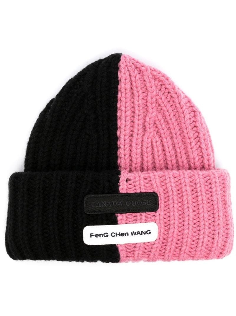 logo-patch colour-block hat - 1