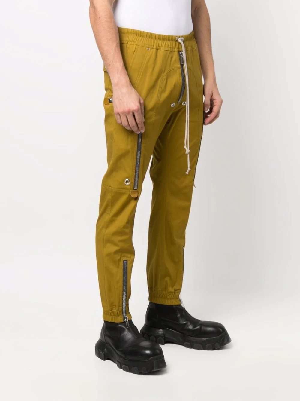 drawstring-waist tapered trousers - 3