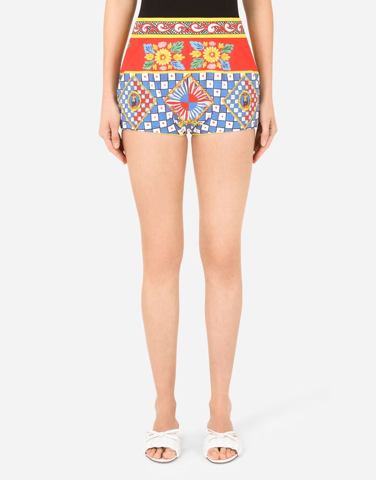 Carretto-print poplin shorts - 1