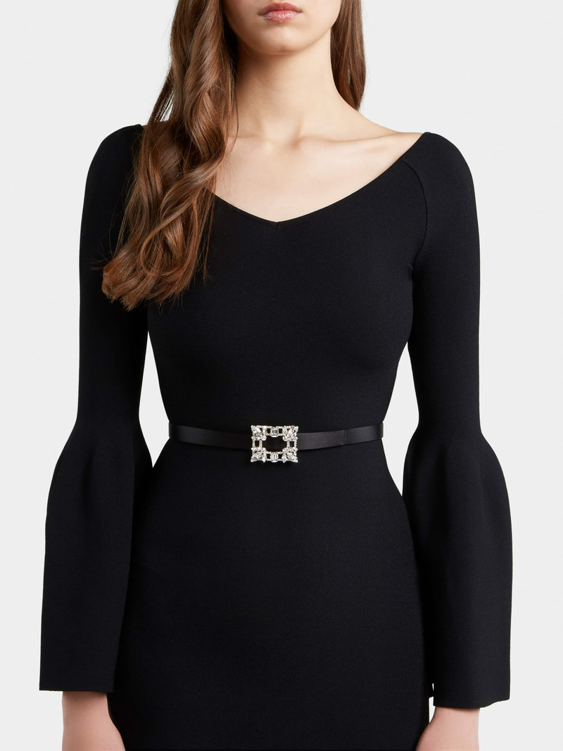 Roger Vivier Broche Vivier Buckle Belt in Satin outlook