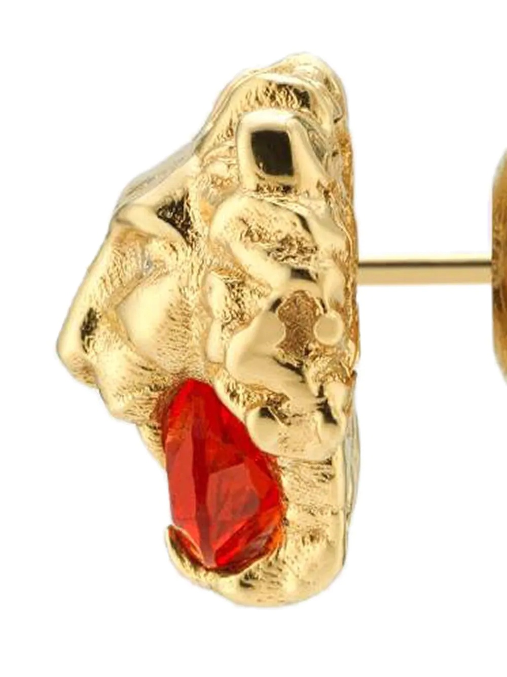 18kt yellow gold lion head stud earrings - 3