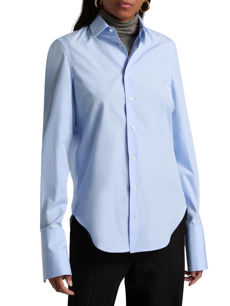 Women's New Classic Cotton Button-Front Shirt - Blue 3