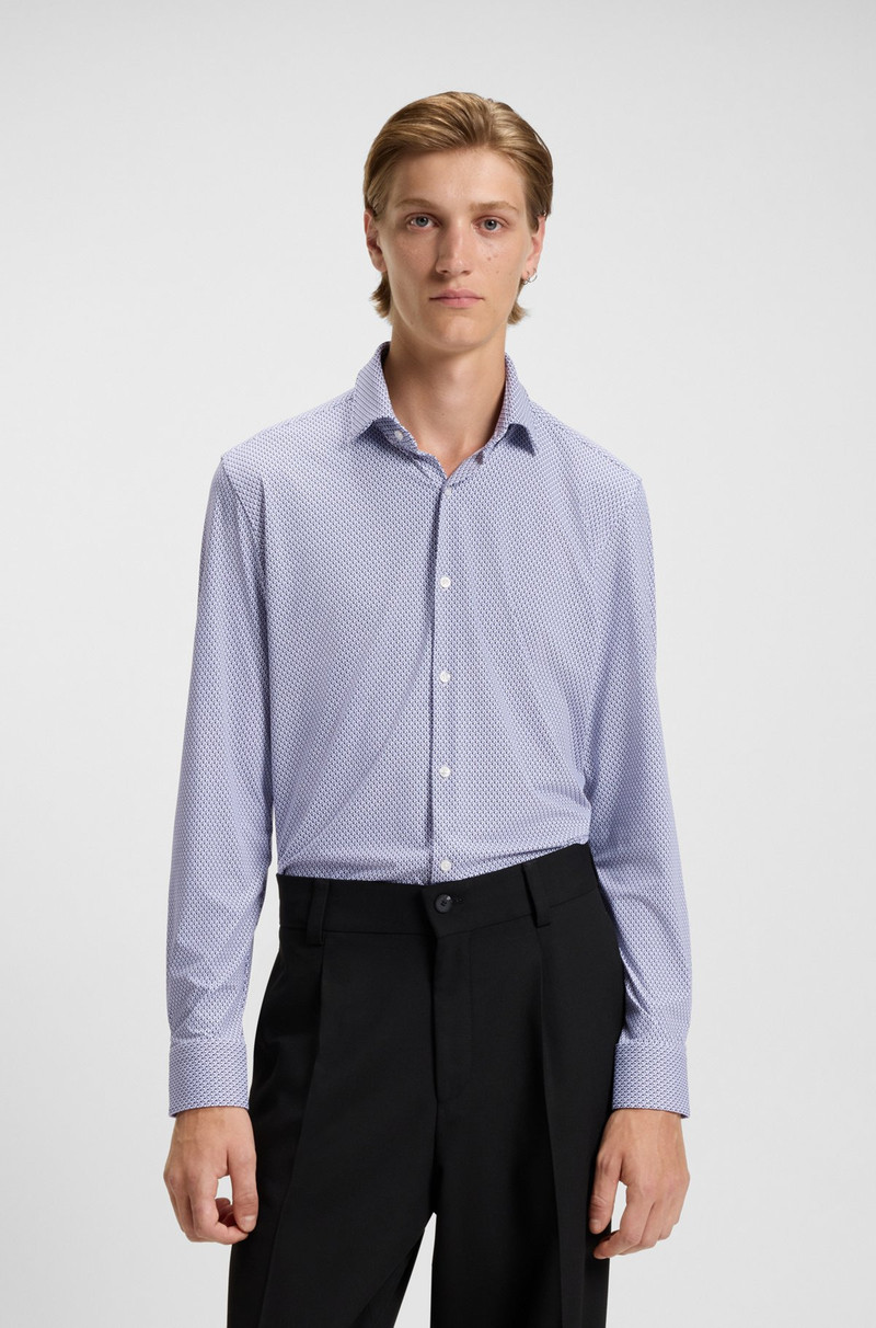SLIM-FIT SHIRT IN PRINTED STRETCH JERSEY 2