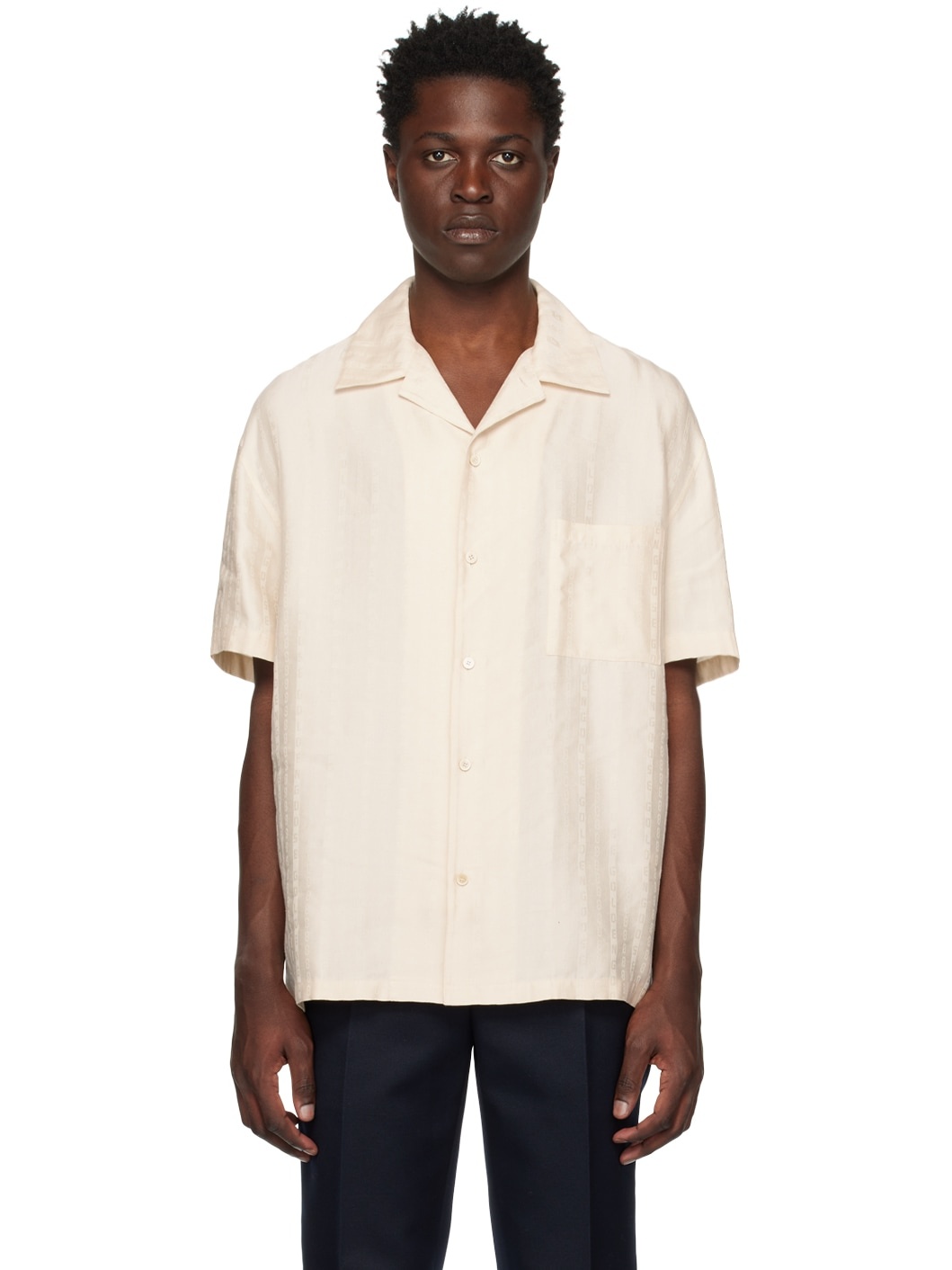 Beige Jacquard Shirt - 1