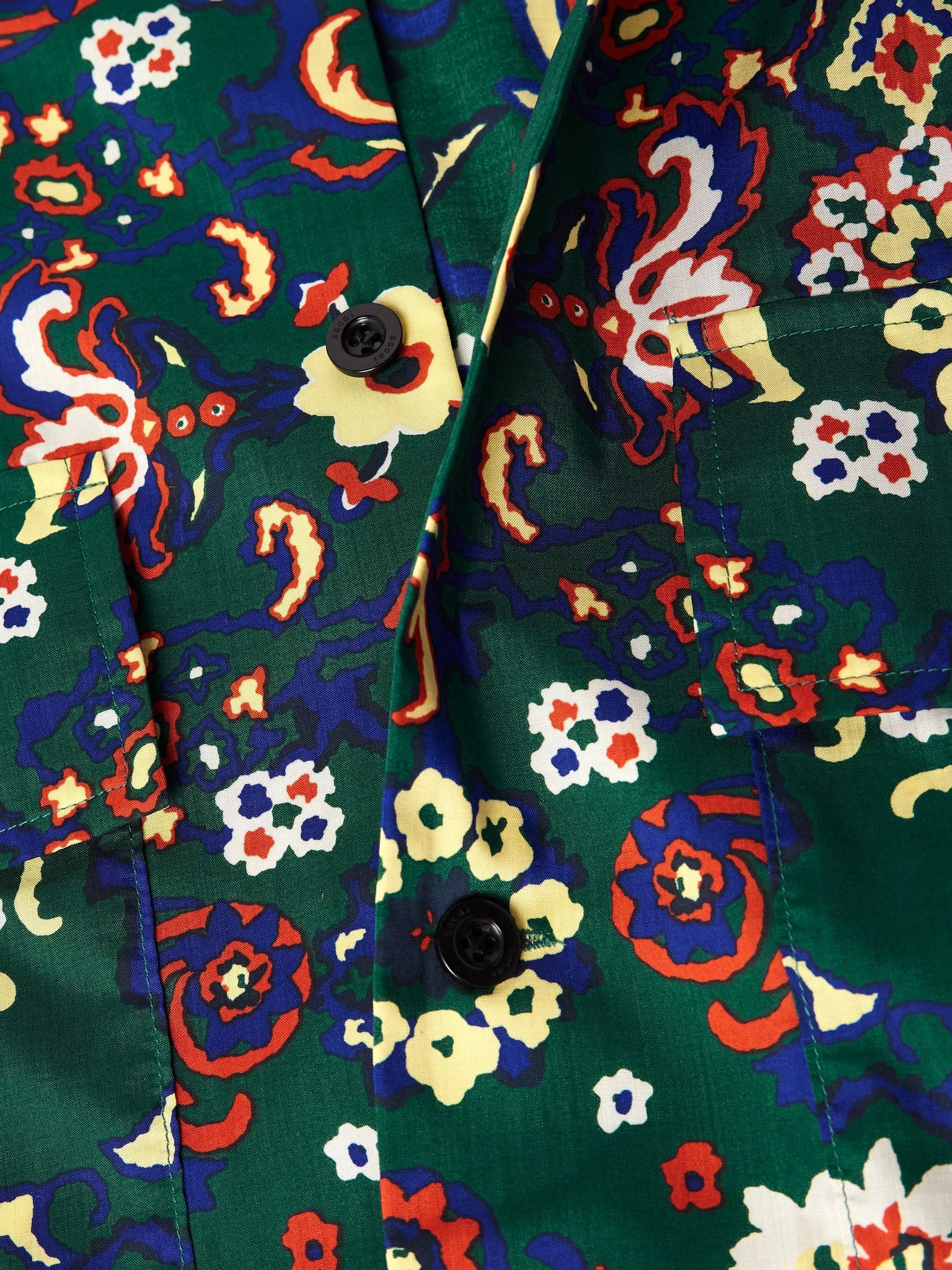 Paisley-Print Shell Shirt Green - 4