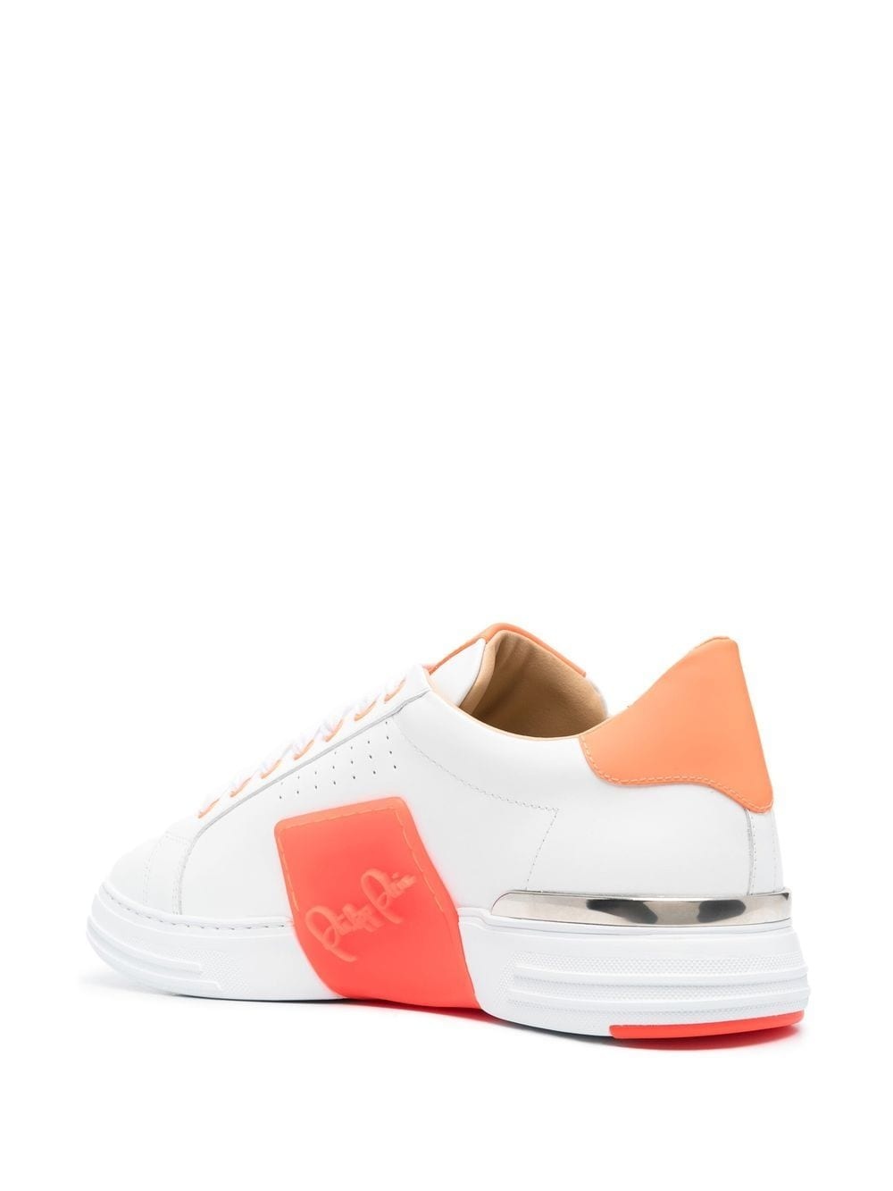 leather logo-patch sneakers - 3