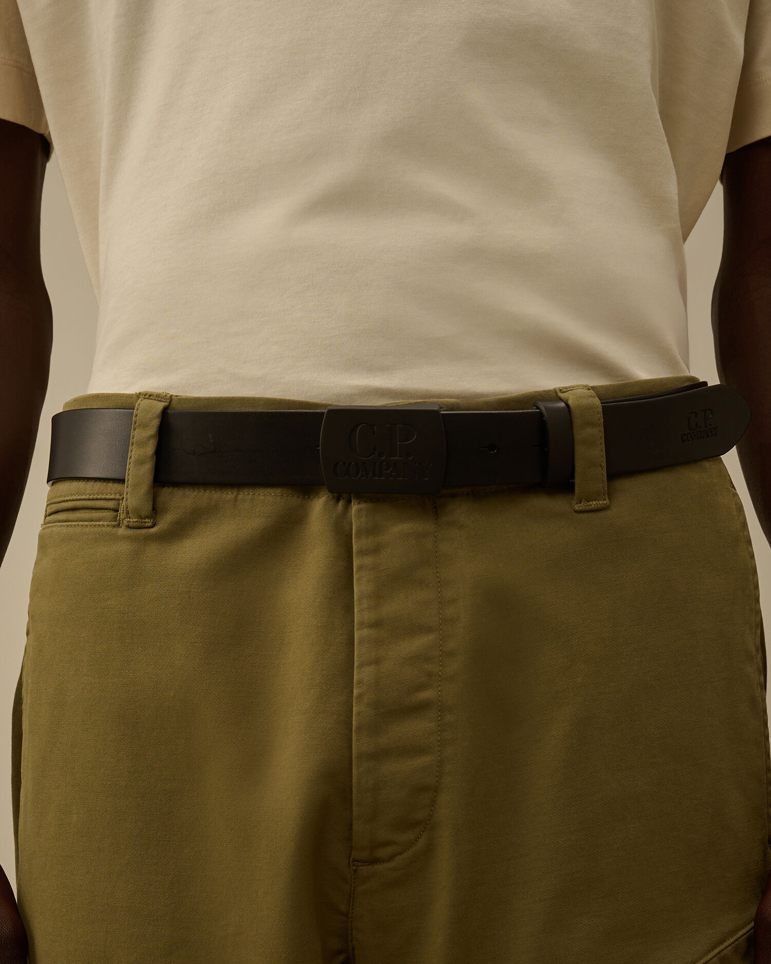 Leather Buckle Logo Belt - 6
