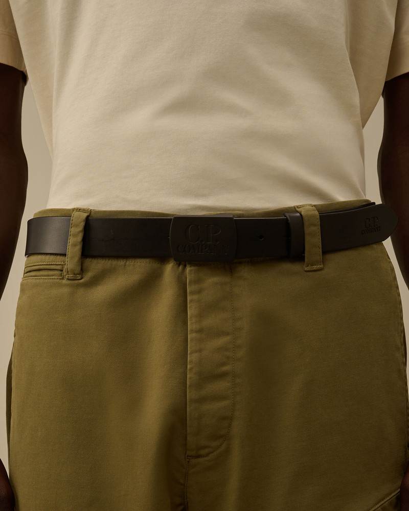 Leather Buckle Logo Belt 6