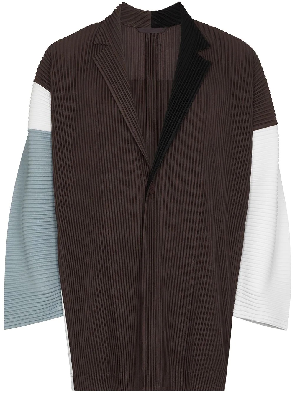 plissé-effect single-breasted blazer - 1