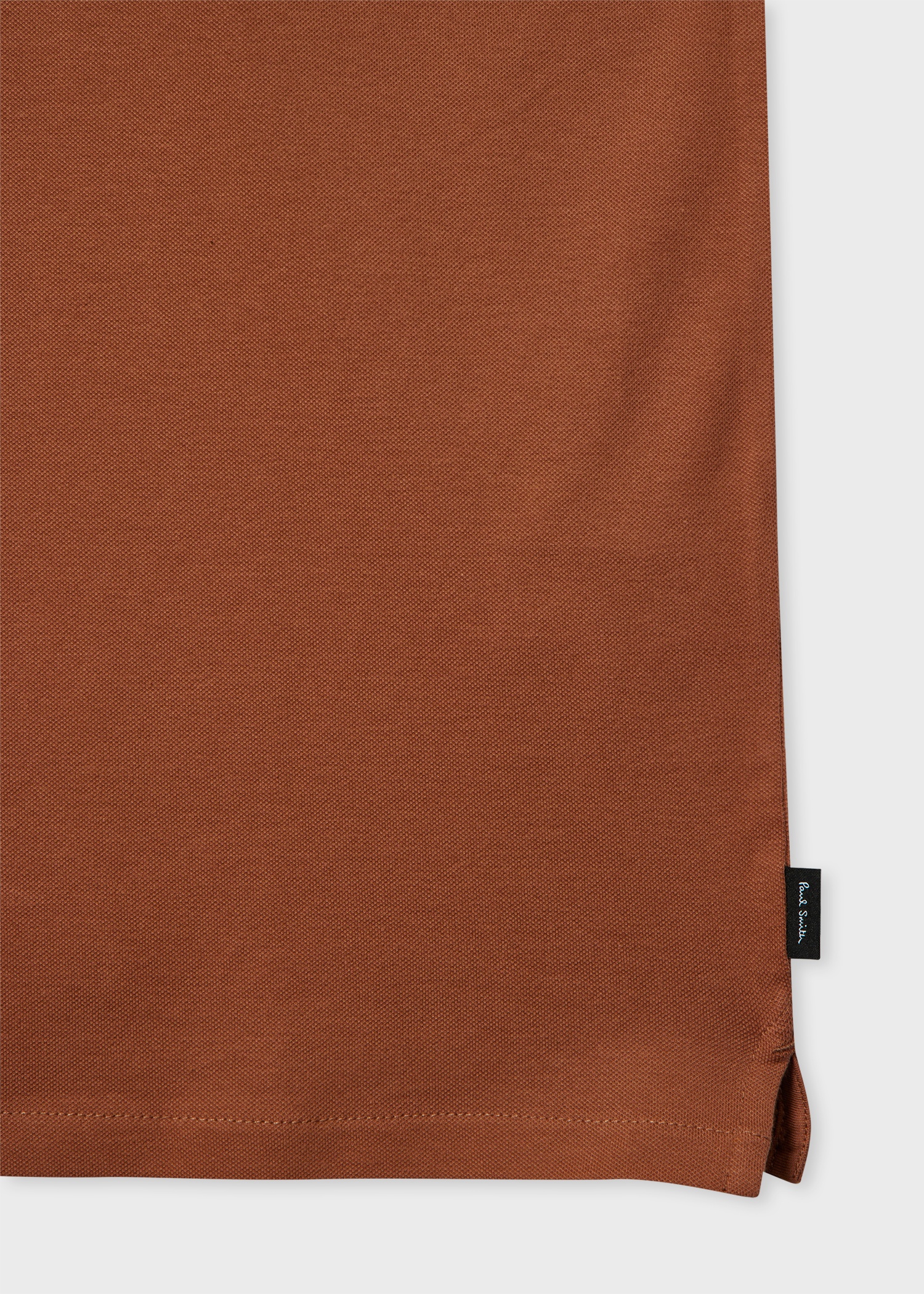 Brown Contrast Tipping Zip-Neck Polo Shirt - 2