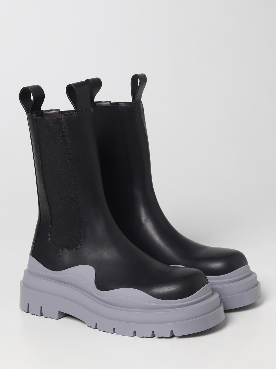 Bottega Veneta Tire leather and fabric ankle boots - 2