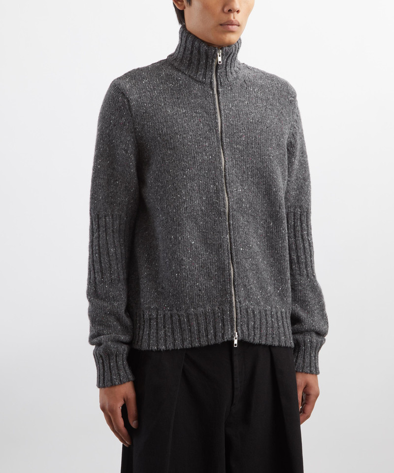 YMC Charcoal Grey Nova Zip-Up Cardigan outlook