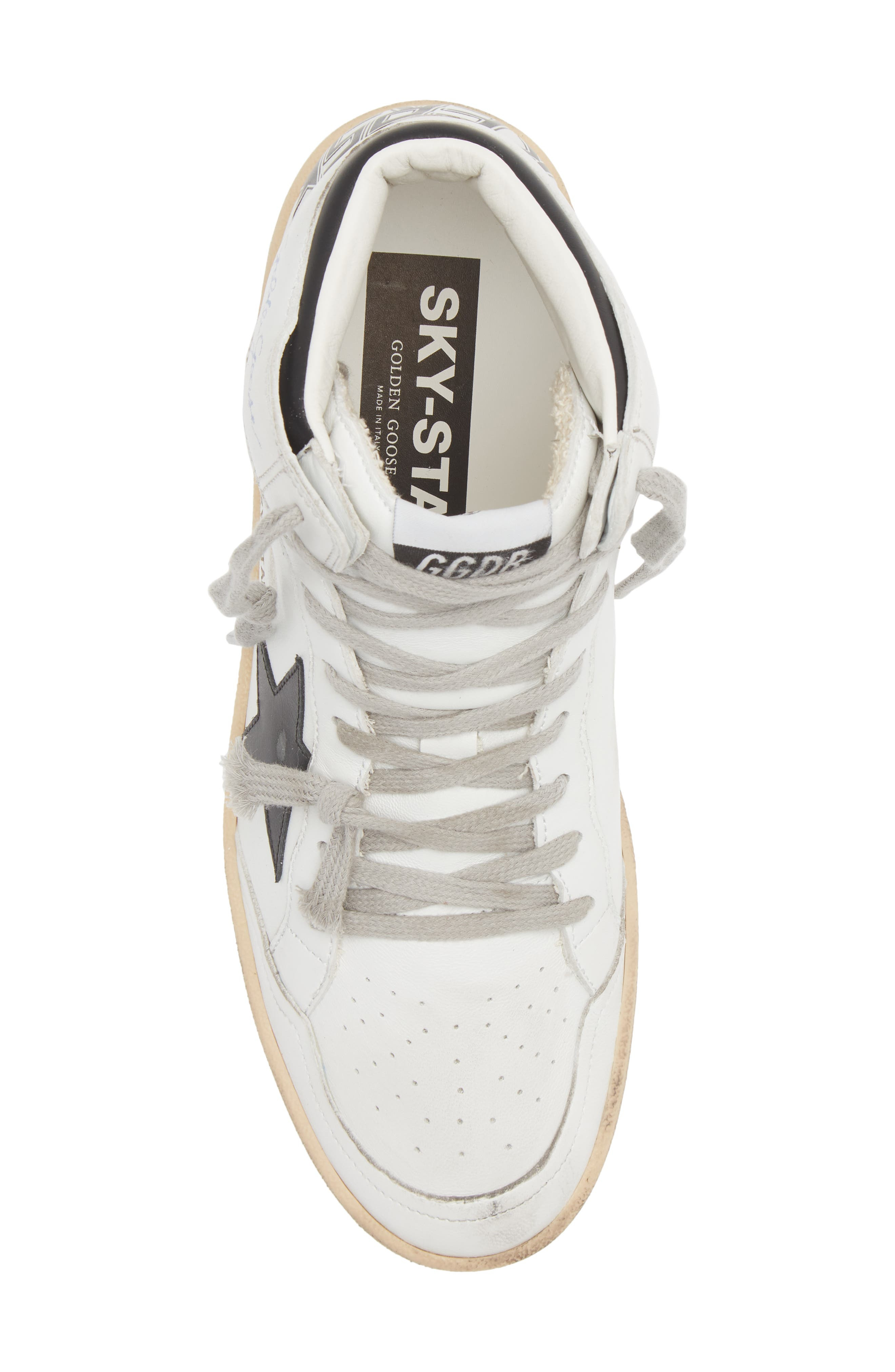 Golden Goose Sky-Star High Top Sneaker in White/Black at Nordstrom - 5