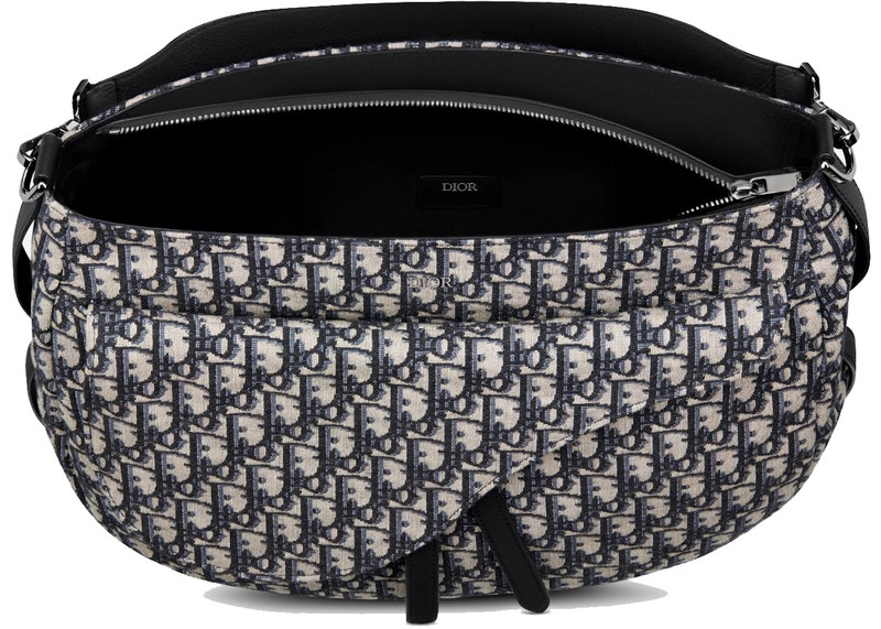 Dior Dior Soft Saddle Bag Oblique Jacquard Beige/Black outlook